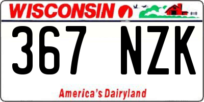 WI license plate 367NZK