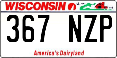 WI license plate 367NZP