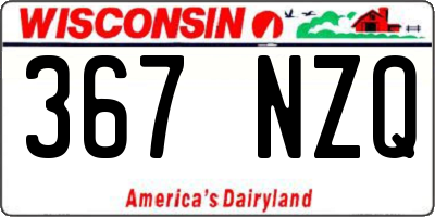 WI license plate 367NZQ