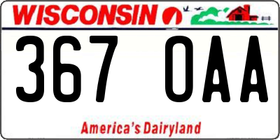 WI license plate 367OAA