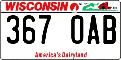WI license plate 367OAB