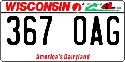 WI license plate 367OAG