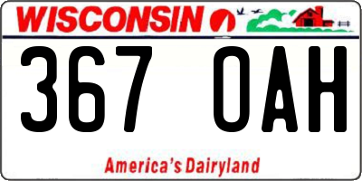WI license plate 367OAH