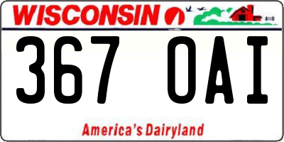 WI license plate 367OAI