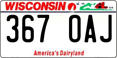 WI license plate 367OAJ