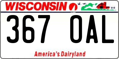 WI license plate 367OAL