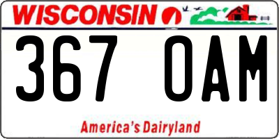 WI license plate 367OAM