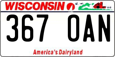 WI license plate 367OAN