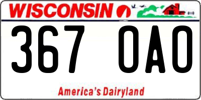 WI license plate 367OAO