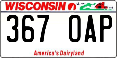 WI license plate 367OAP
