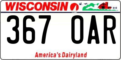 WI license plate 367OAR