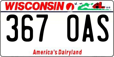 WI license plate 367OAS