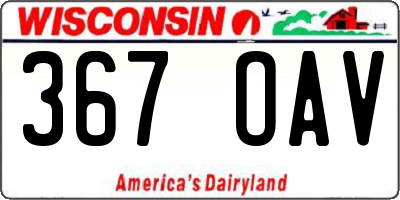 WI license plate 367OAV