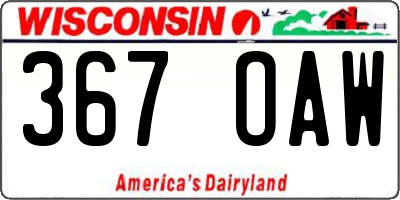 WI license plate 367OAW
