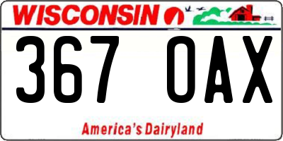 WI license plate 367OAX