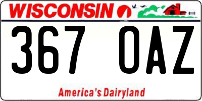 WI license plate 367OAZ