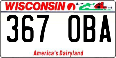 WI license plate 367OBA
