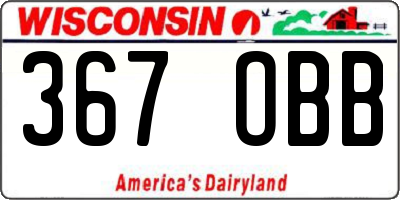 WI license plate 367OBB