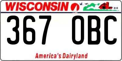 WI license plate 367OBC