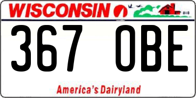 WI license plate 367OBE