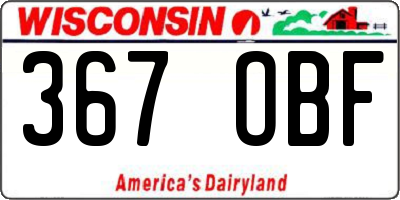 WI license plate 367OBF