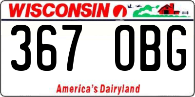 WI license plate 367OBG