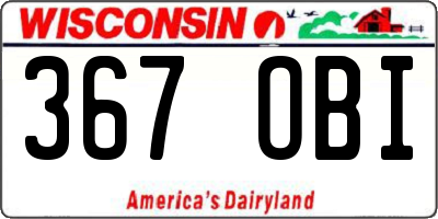 WI license plate 367OBI