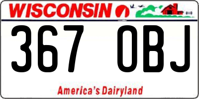 WI license plate 367OBJ
