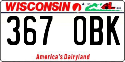 WI license plate 367OBK
