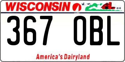 WI license plate 367OBL