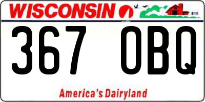 WI license plate 367OBQ