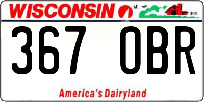 WI license plate 367OBR