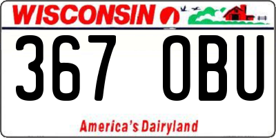 WI license plate 367OBU