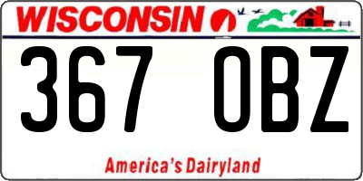 WI license plate 367OBZ