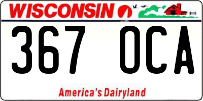 WI license plate 367OCA
