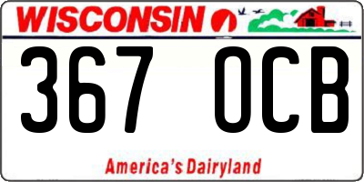 WI license plate 367OCB