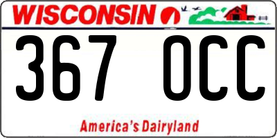 WI license plate 367OCC