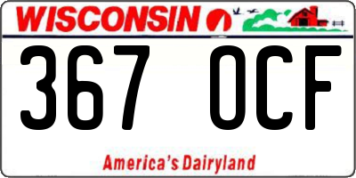 WI license plate 367OCF