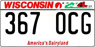 WI license plate 367OCG
