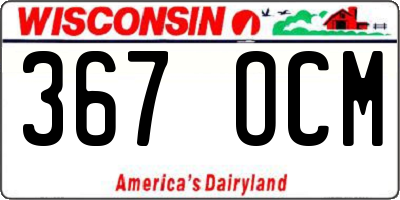 WI license plate 367OCM