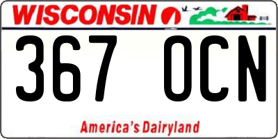 WI license plate 367OCN