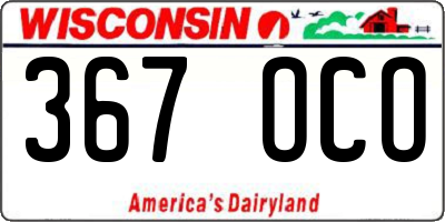 WI license plate 367OCO