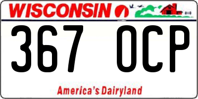 WI license plate 367OCP
