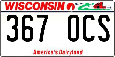 WI license plate 367OCS