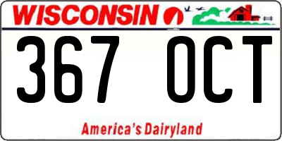 WI license plate 367OCT