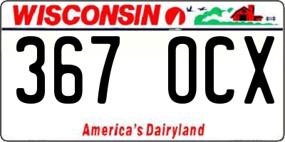 WI license plate 367OCX