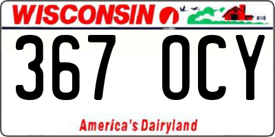 WI license plate 367OCY