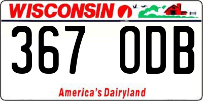 WI license plate 367ODB