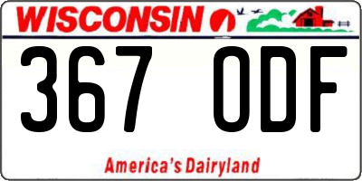 WI license plate 367ODF