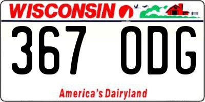 WI license plate 367ODG